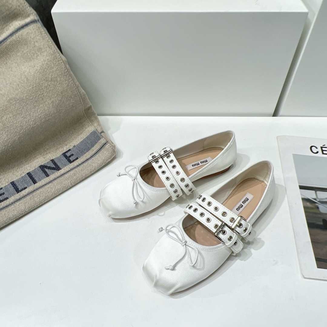 Balerini Miu Miu white, pantofi/sandale MiuMIu - 10 culori