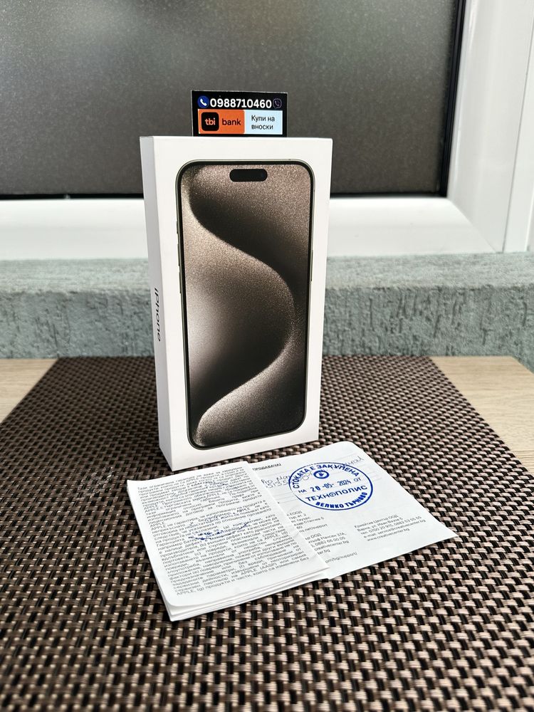 НОВ!!! 24М ГАР/ *ЛИЗИНГ* /  iPhone 15 Pro Max Natural Titanium / Айфон