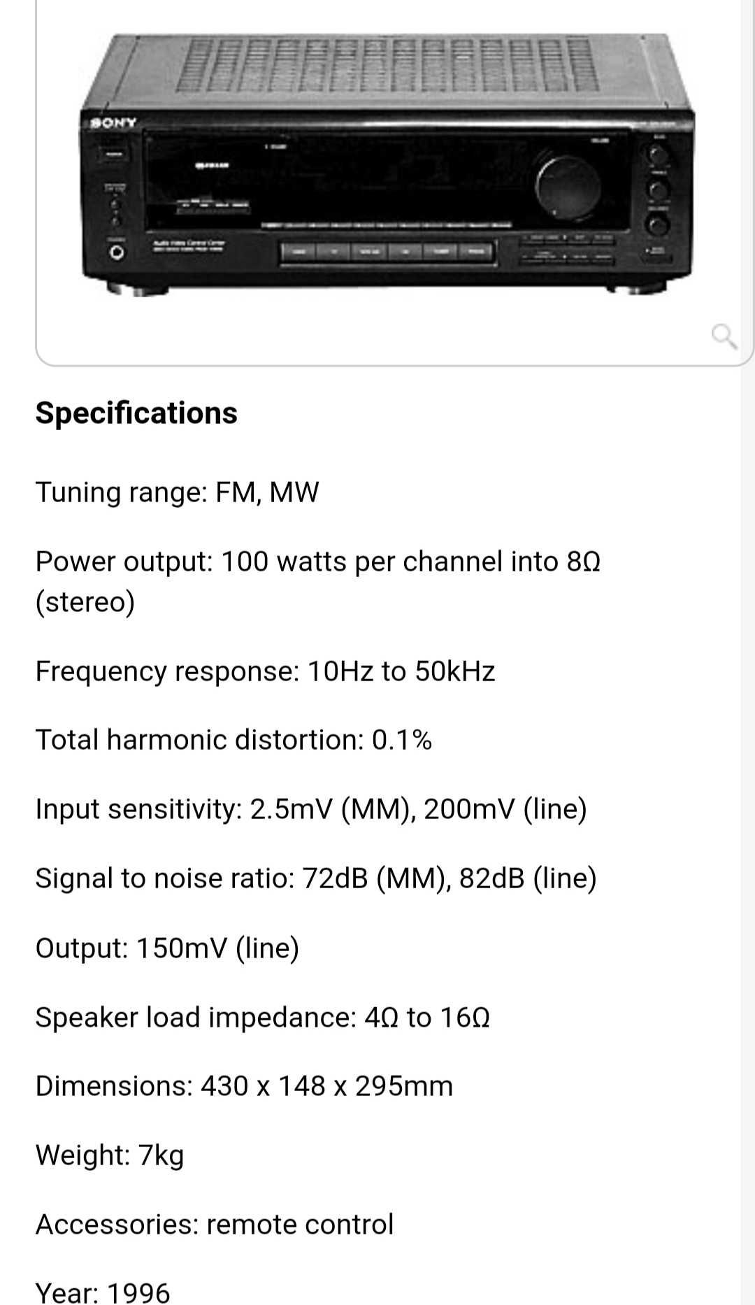Amplificator Sony str-de305  2×140w