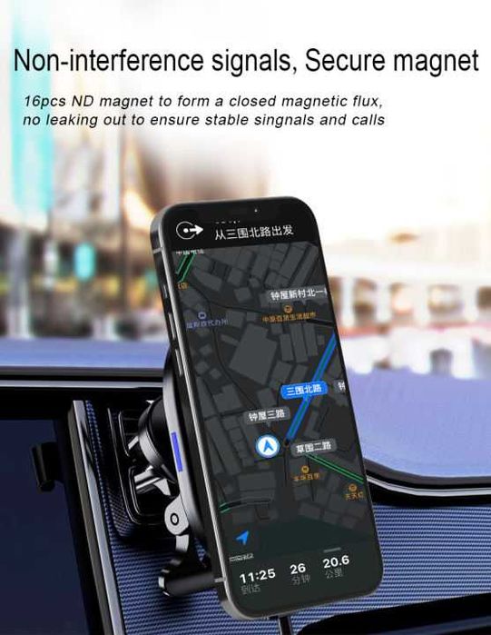 Incarcator Fast Wireless Charging Auto Magsafe Magnetic 15W Fast Charg