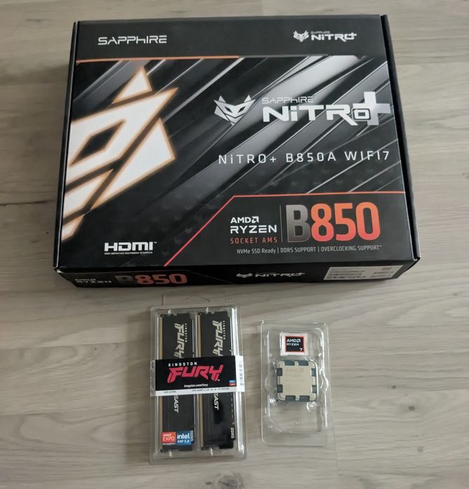 kit Ryzen 7 9800X3D B850 Nitro+ 64GB DDR5 6000 CL30