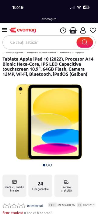 iPad 10 (2022) Gablen WIFI