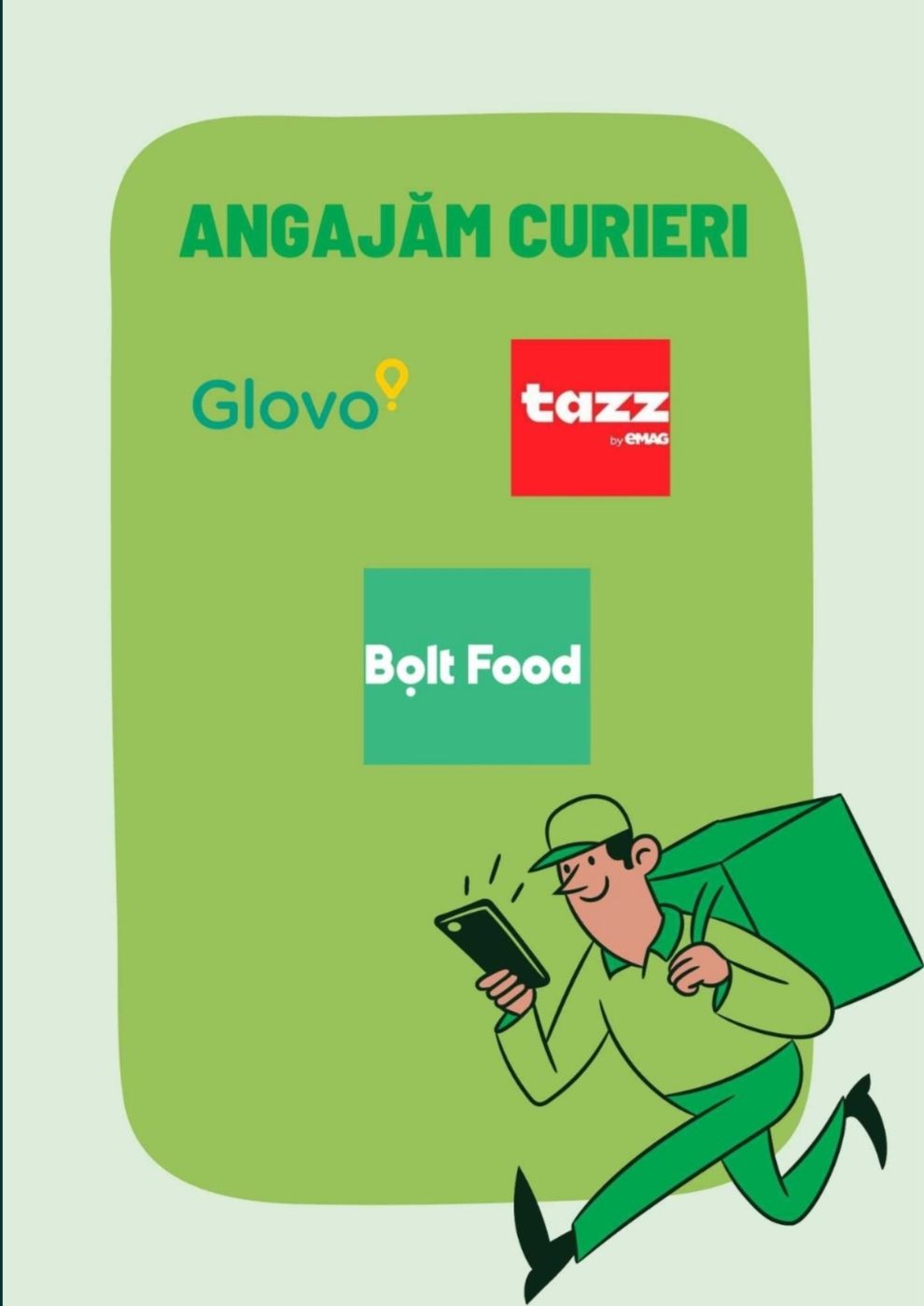 Cluj Napoca - Bolt Food cauta curieri în orașul Cluj Napoca