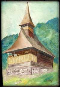 Tablou pictat -Manastire