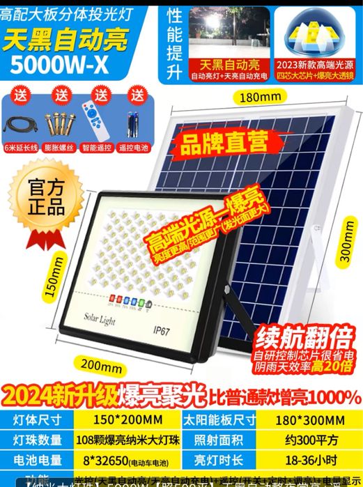 Quyosh panelli led  lampochka ( yoki projektor )