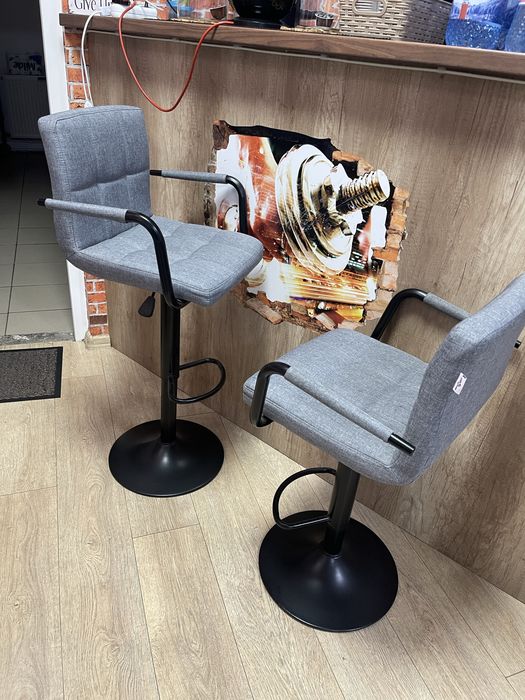 vidaXL Light Grey Fabric Bar Stool, high ajustable
