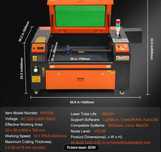 CO2 Laser 80W, 710x510mm, 500mm/s (19.7 IPS), tub 8000h - NOU