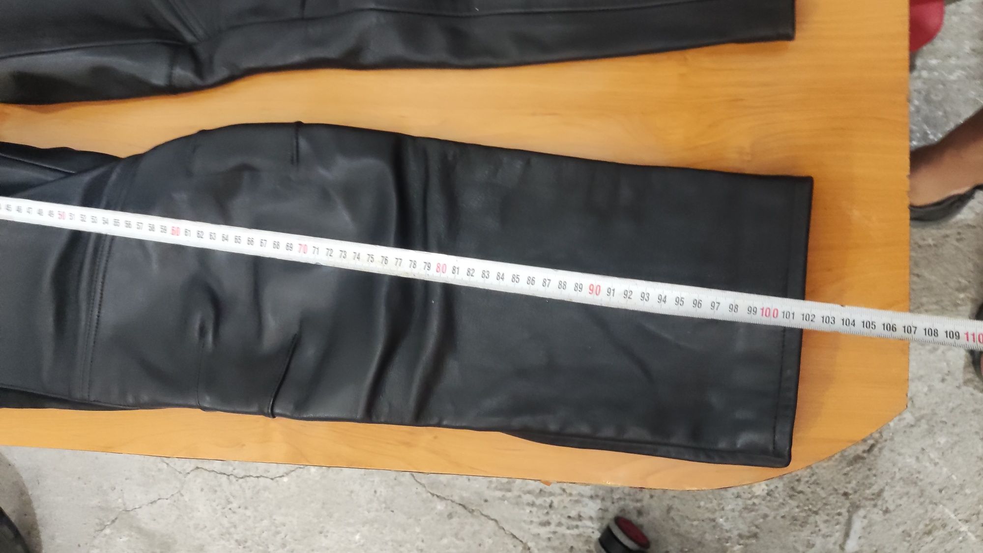 Чисто нов Дамски Мото Кожен Панталон Размер М / Телешки бокс