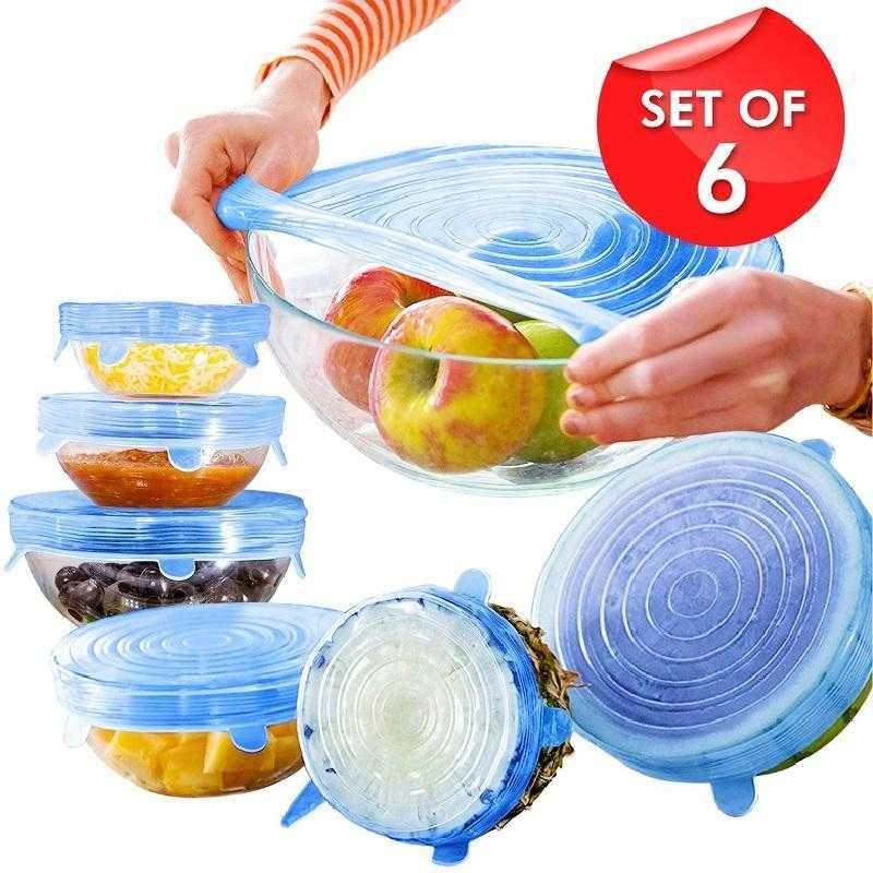 Set 6 Capace din Silicon Reutilizabile si Flexibile pentru Boluri Oale