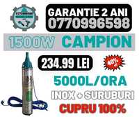 1500W Pompa submersibila Bobinaj CUPRU MASIV Alfa Premium, cablu 15m