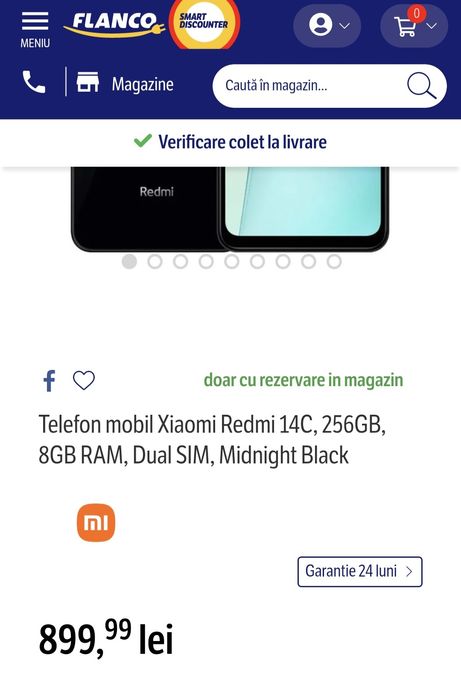 Xiaomi Redmi 14C 12 GB, sigilat, garantie Vodafone