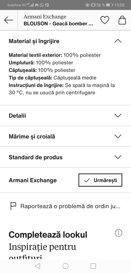 Geaca barbati Armani Exchange, nouă, L.