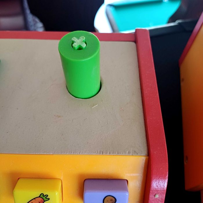 Дървен детски магазин+продукти+везна+каса