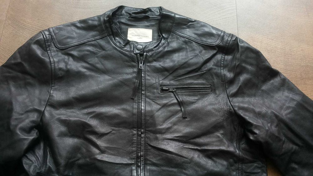 SELECTED Leather Jacket Размер L / XL яке естествена кожа 43-66