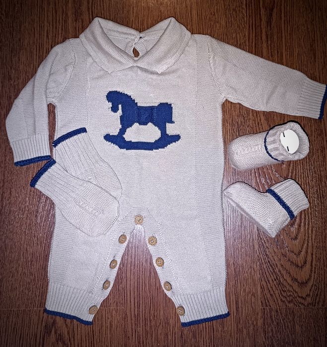 Вязаный Комбинезон для новорожденных 68-74 см