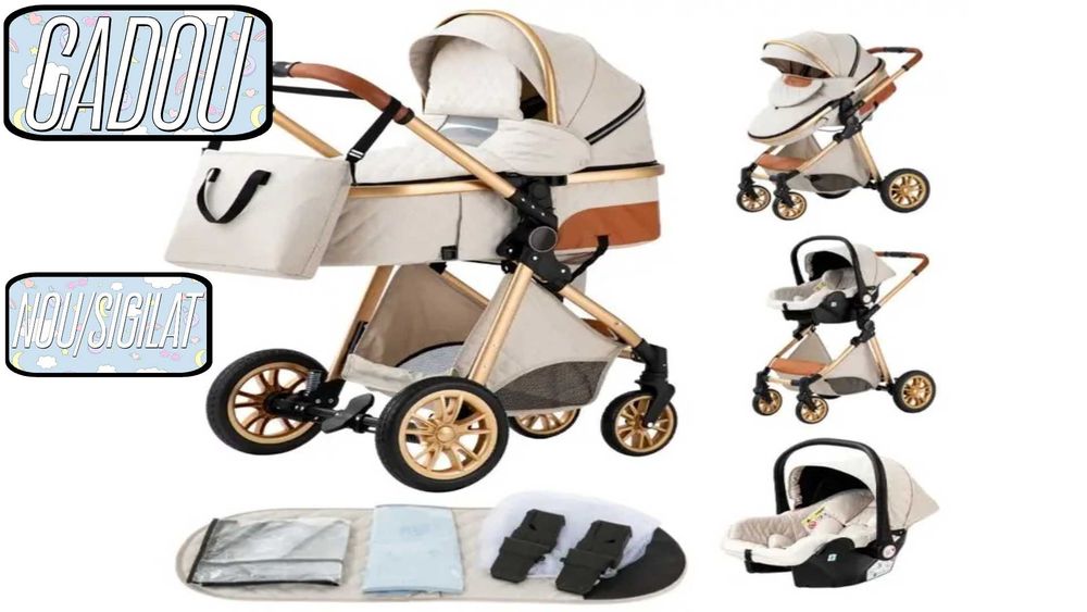 Carucior 3 in 1  NOU bebelus landou copii pliabil smart bebe + CADOU