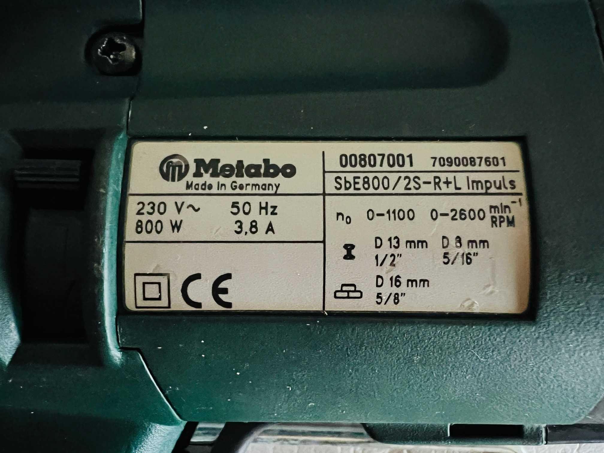 Ударна бормашина Metabo SbE 800/2S-R+L Impuls с куфар