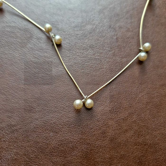 Colier de Alexandra Nacu argint suflat cu aur & perle naturale