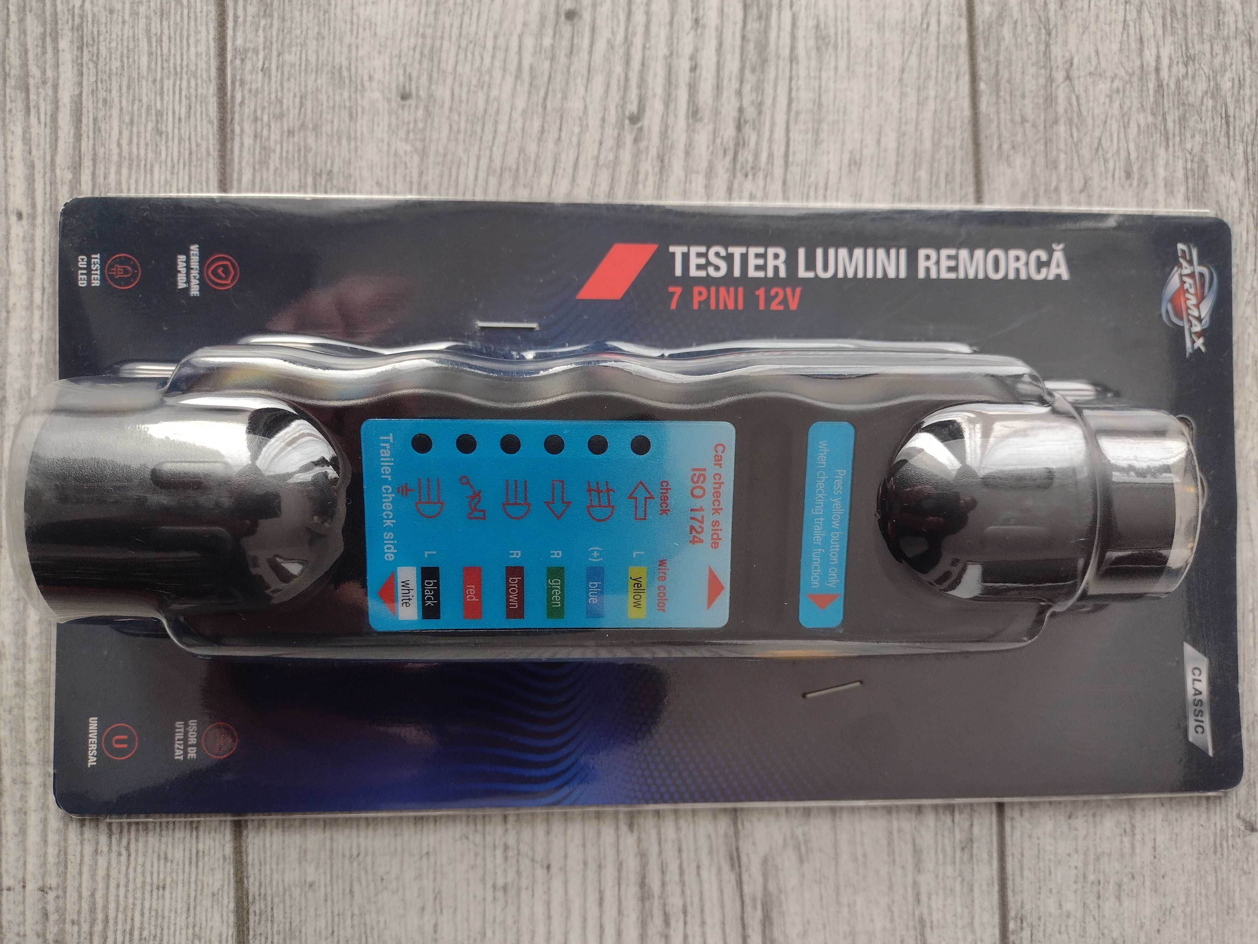 Tester priza lumini rulota , remorci ,suporti biciclete