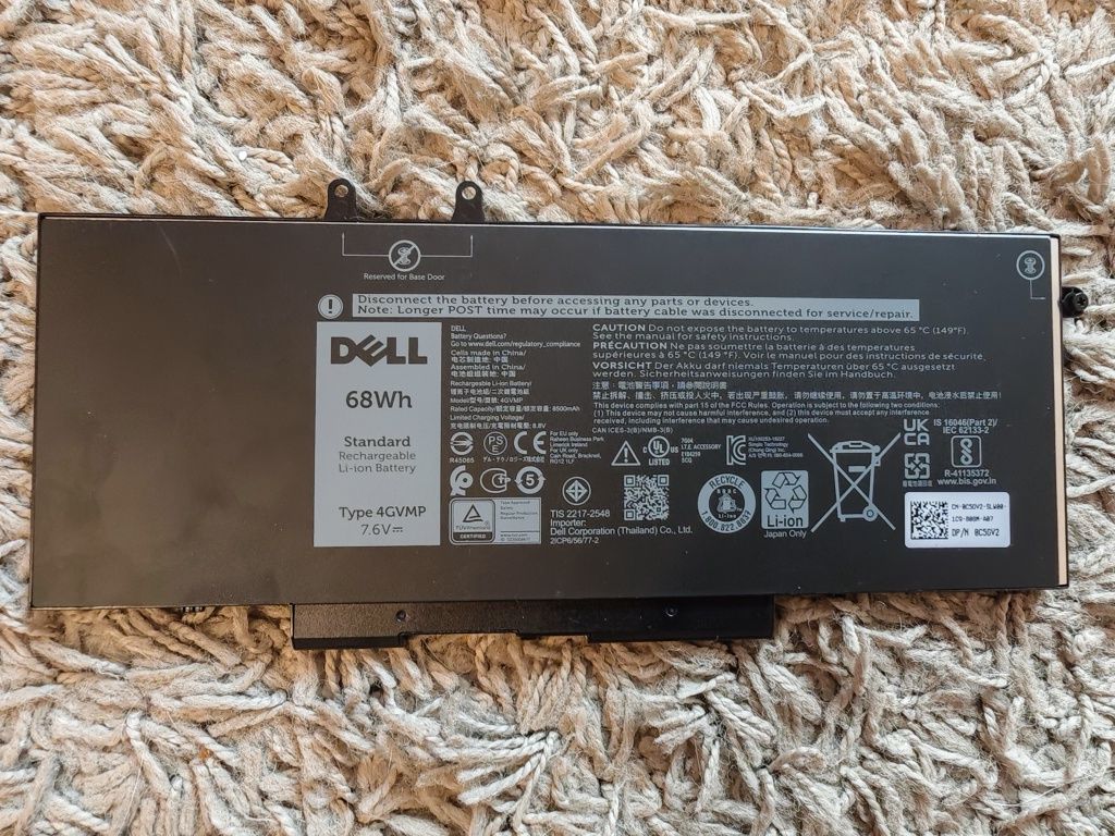 Батерия Dell 4GVMP 7.6V 68Wh за лаптопи Dell Latitude 5400 5500 и т.н.