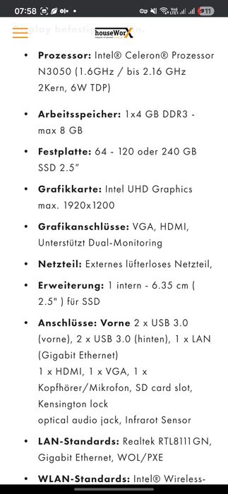 Micro PC TERRA Micro 3000