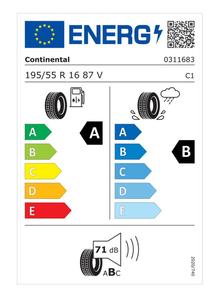 4бр. Continental EcoContact 6 195/55/16, 6мм, ДОТ 2022