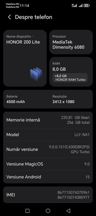 Schimb honor 200 lite