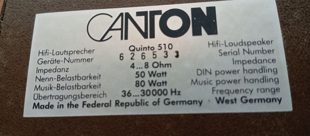 Тонколони CANTON Quinto-510