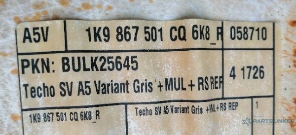 Capitonaj plafon VOLKSWAGEN GOLF VI Variant AJ5 2009 - 2013 TDI CAYC 1K9867501CQ