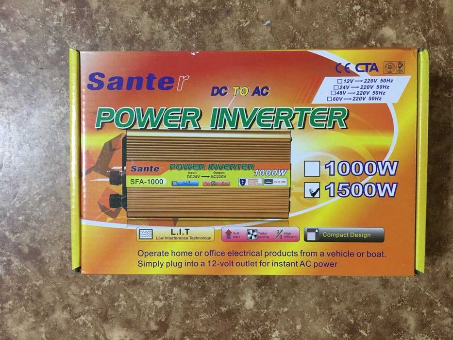Инвертор 1500 ватт с защитой от перегрузки,есть доставка