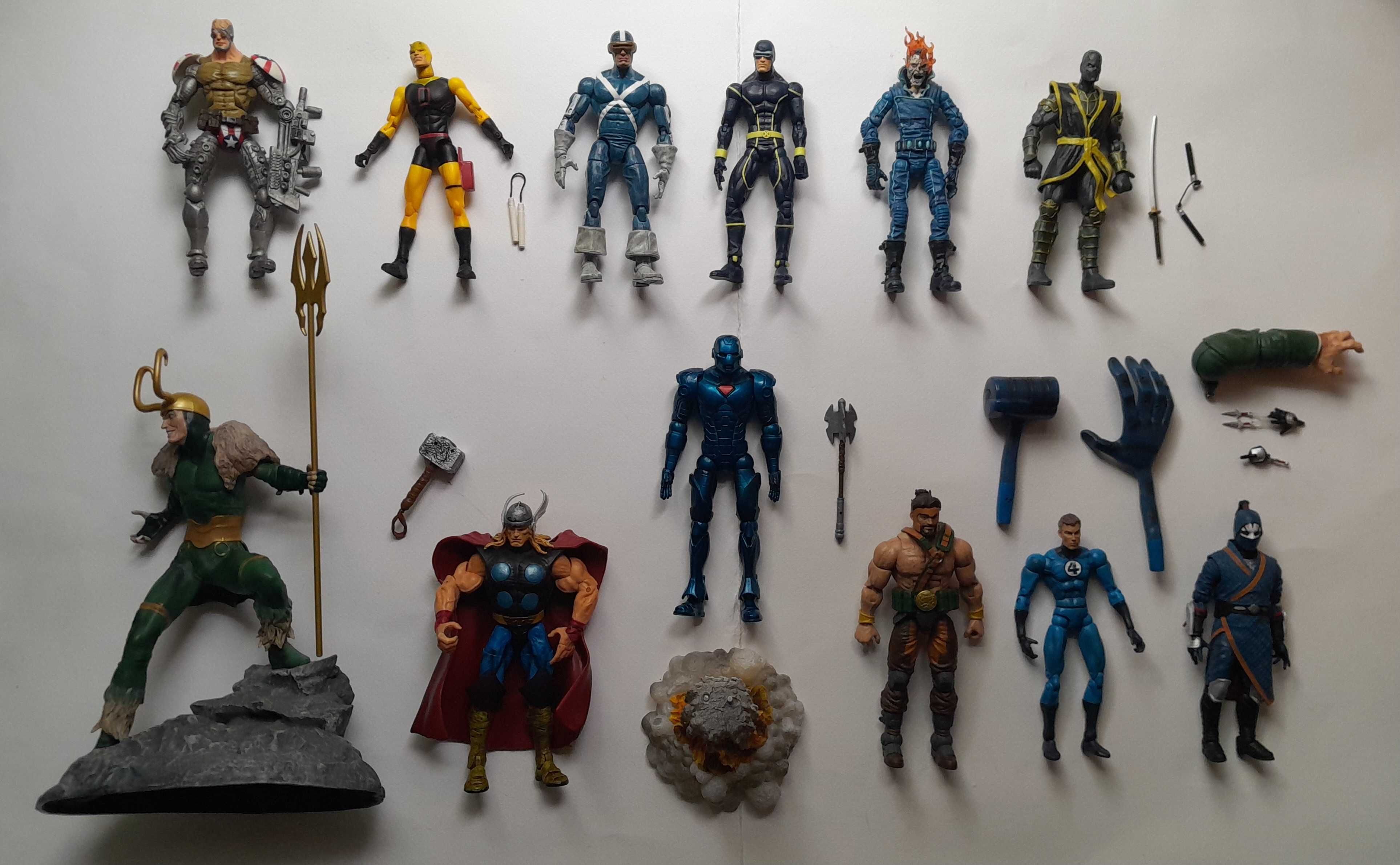 Marvel Legends Action Figure Iron Man Spider Loki Thor Hasbro Toy Biz