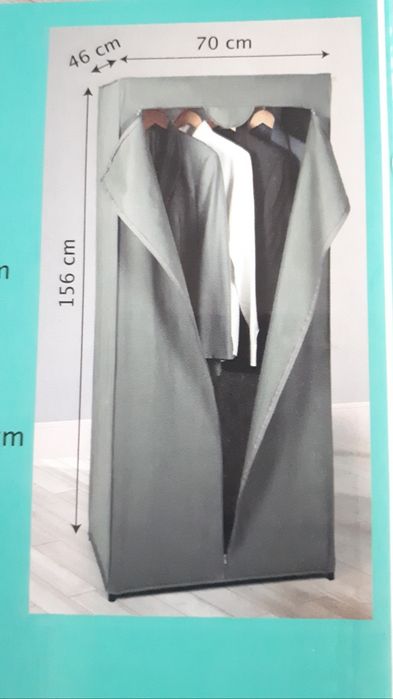 Dulap textil pentru haine pe cadru metalic ușor