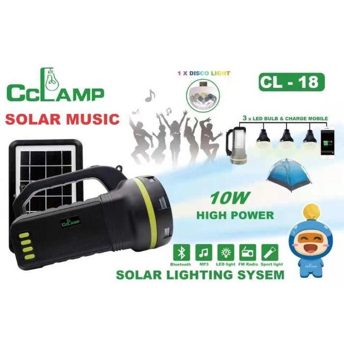 Lanterna panou solar 3 becuri incarcare telefon radio mp3 bluetooth