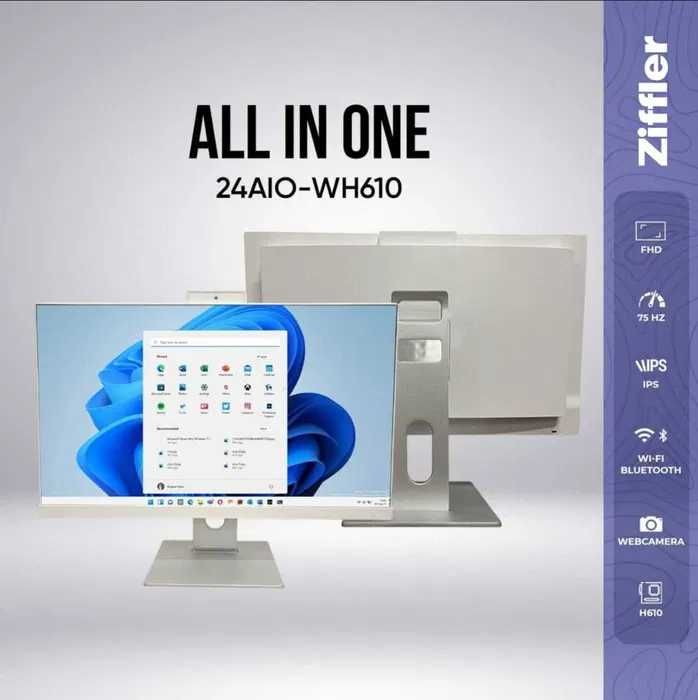 [НОВЫЙ] Моноблок ZIFFLER 24AIO-WH610/ i7-14700/ DDR4 64GB/ SSD 2TB