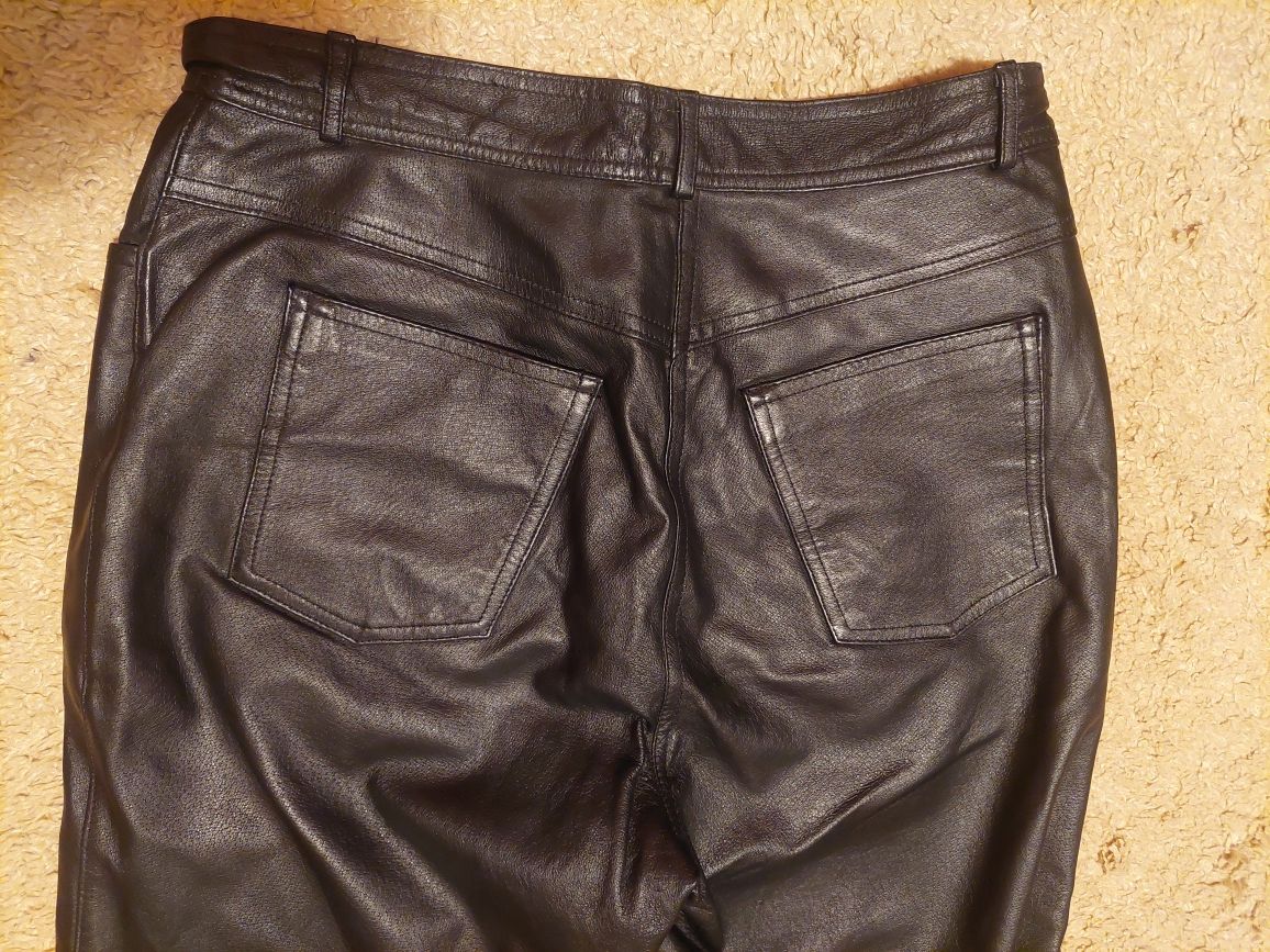 pantaloni piele clasici JCC pentru strada,rock, moto ,masura 42