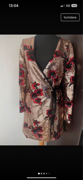 Rochie zara paiete, florala  , spectsculoasa, marime  xs
