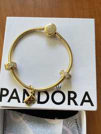 Bratara Pandora placata cu aur de 14 k , 19 cm
