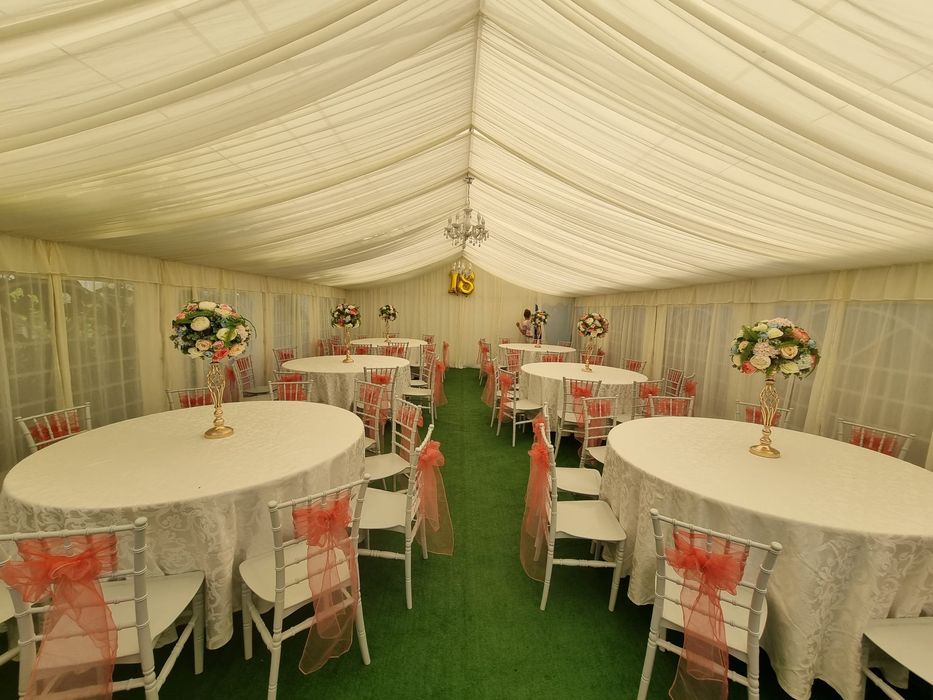 Cort evenimente /mese complete / pavilion /aranjamente flori