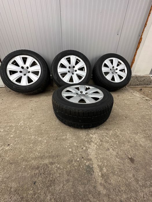 Продавам комплект джанти със зимни гуми 225/55R16 99H – като нови!
