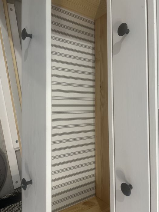 HEMNES Corp uşi sticlă+3 sertare, vopsit alb, 90x197 cm