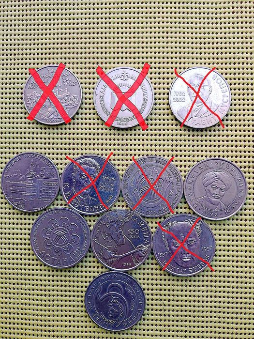 Юбилейные монеты РК, монеты России, СССР и дальнего зарубежья