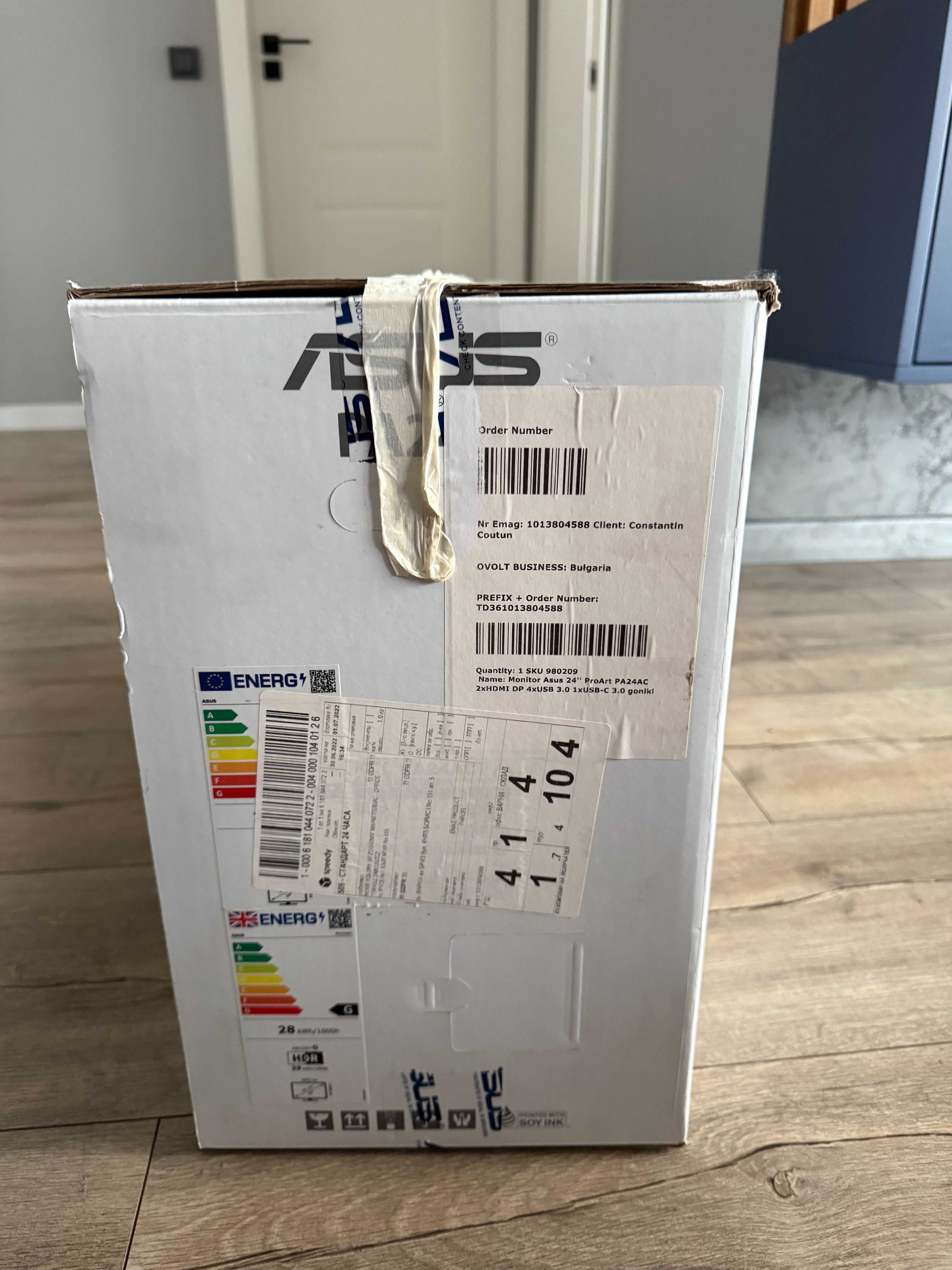 Монитор ASUS ProArt 24",IPS, WUXGA, HUSB-C, VESA, PA24AC