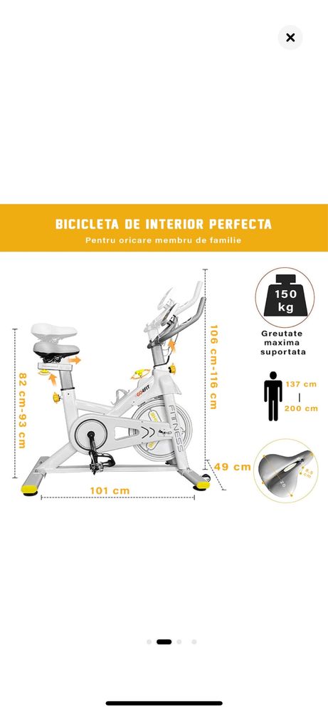 Bicicleta Spinning, fff putin utilizata (de 3 ori)