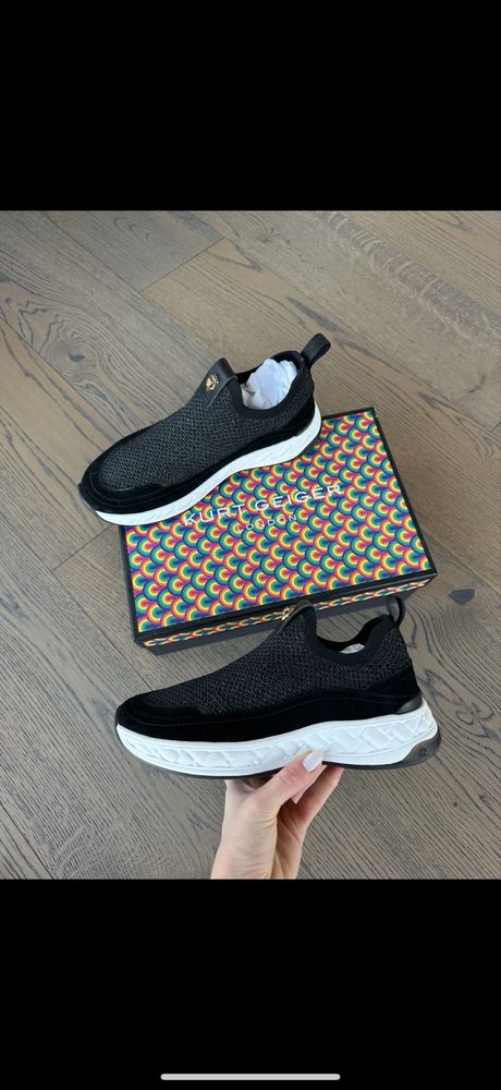 Kurt Geiger оригинални дамски черни сникърси маратонки кецове