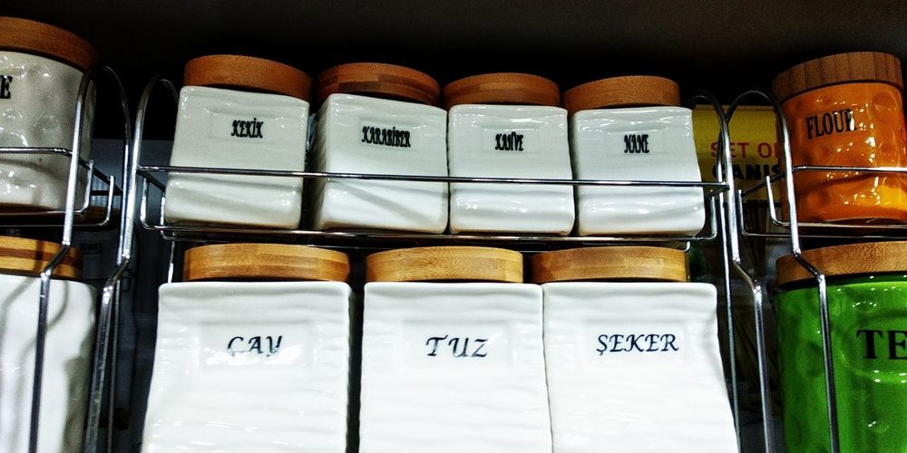 Банка керамическая для хранения с бамбуковой крышкой 7 шт