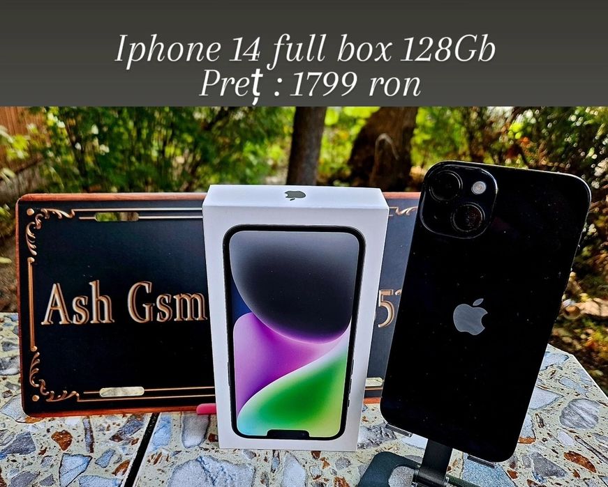 Iphone 14 black 128gb full box