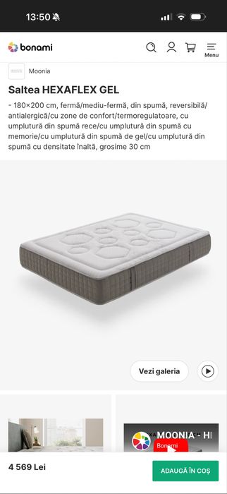 Saltea hexaflex moonia inalta 30cm