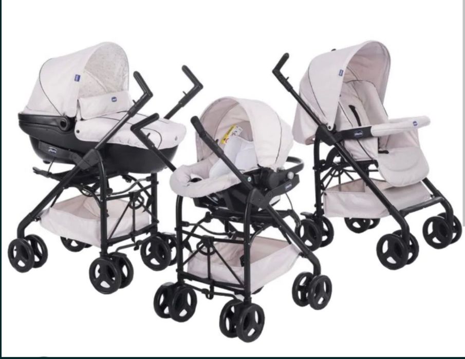 Carucior 3 in 1 Chicco Trio Sprint, cu kit auto, Bej