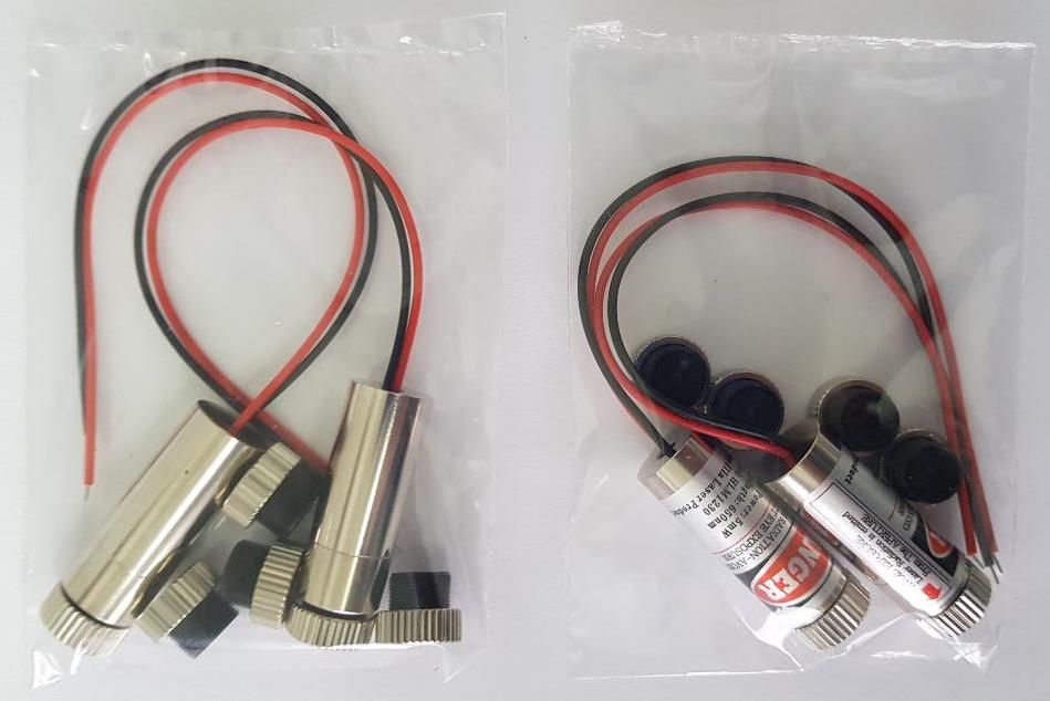 Laser dioda in linie, cruce punct 650nm 5mW 12x35mm 3-5V Nou