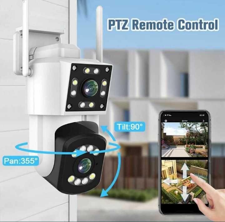 ТОП ЦЕНА Двойна Smart camera DUAL LENS WiFi безжична камера 5G 4x zoom